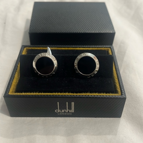 Men’s Cufflinks - Dunhill London - Onyx AD Coin Cufflinks